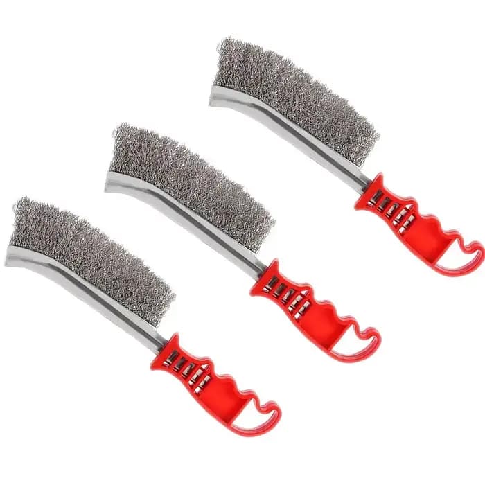 Brosse métallique en acier/brosse à rouleau antirouille en bois, polissage, brosse de nettoyage de Barbecue, adaptée au nettoyage des Grilles de Barbecue