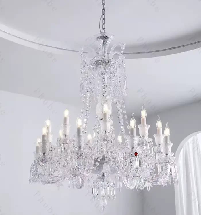 Lustre en cristal de luxe à 18 lumières pour Villa salon lampe suspendue moderne pour Restaurant chambre grand escalier suspension