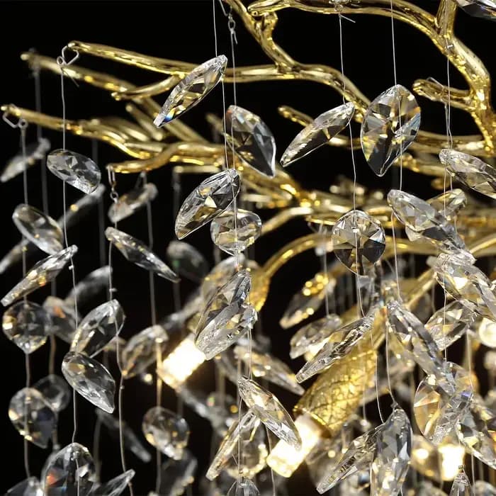Lustre en cristal de luxe moderne pour salon chambre à coucher décoration de haute qualité aluminium et cristal or argentUsageIdOccasionsSpéciales