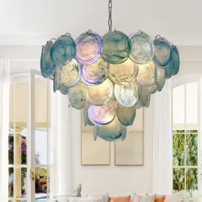 Lustre en verre coloré de luxe moderne pour salon, art de plafond, style vintage européen, décoration intérieure, lampes suspendues LED, lustre pour villa occasions spéciales