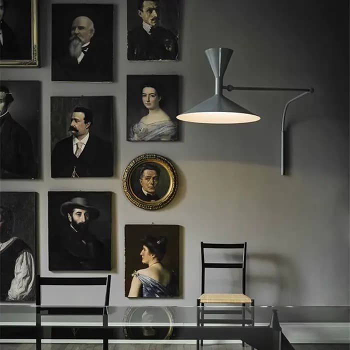 Applique Murale Industrielle Rotative à Bras Long, Design de Styliste, pour Salon, Chambre à Coucher, Salle d'Étude, Trompent de cimetière