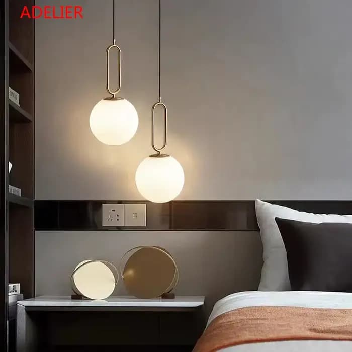 Lampes suspendues en verre et laiton ADELIER, style moderne, pour restaurant, salon, chambre à coucher, intérieur