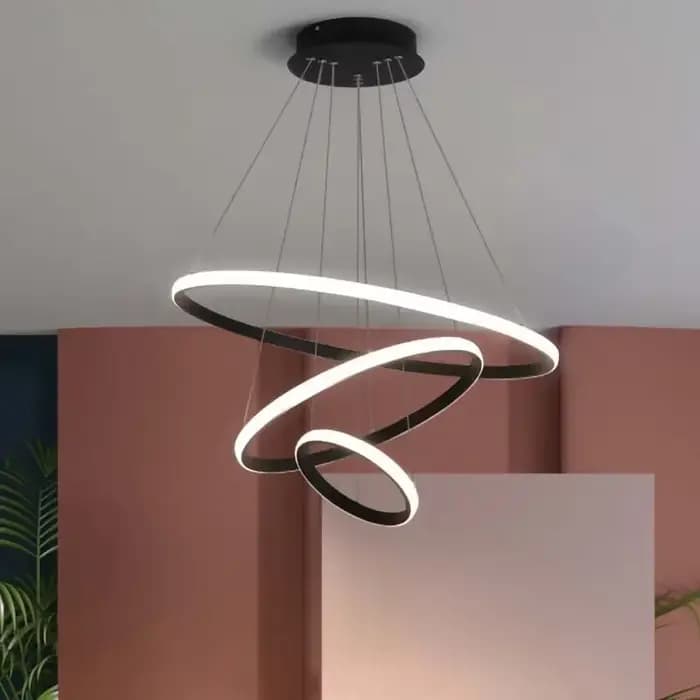 Lustres modernes à LED pour salle à manger, lustres simples en forme d'anneau, luminaires pour salon et chambre, éclairage intérieur pour la maison, lampes suspendues décoratives