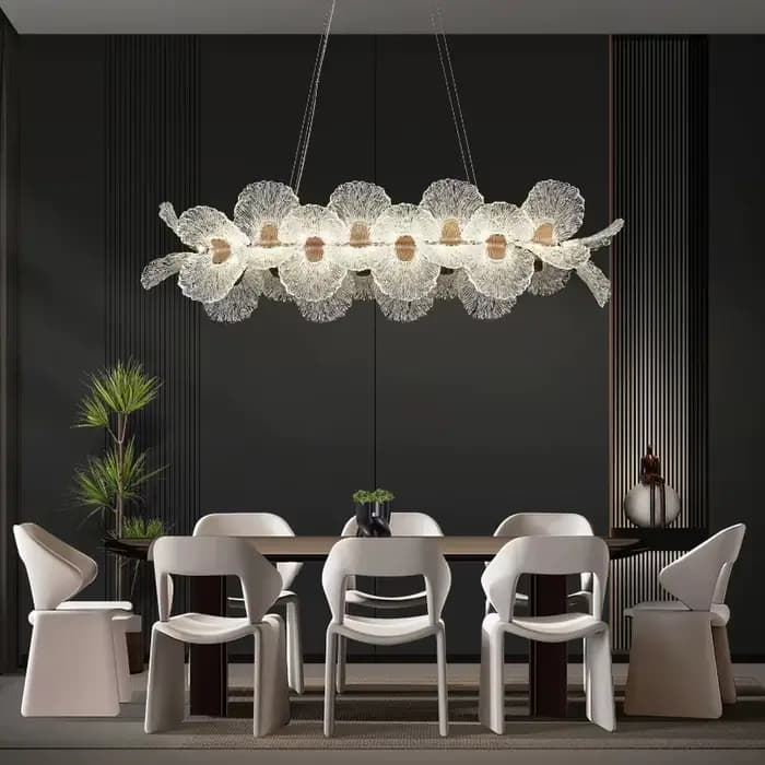 Lustre à fleurs en cristal pour salle à manger, salon, salle d'exposition, lampes suspendues artistiques suspendues, éclairage intérieur, décoration de maison