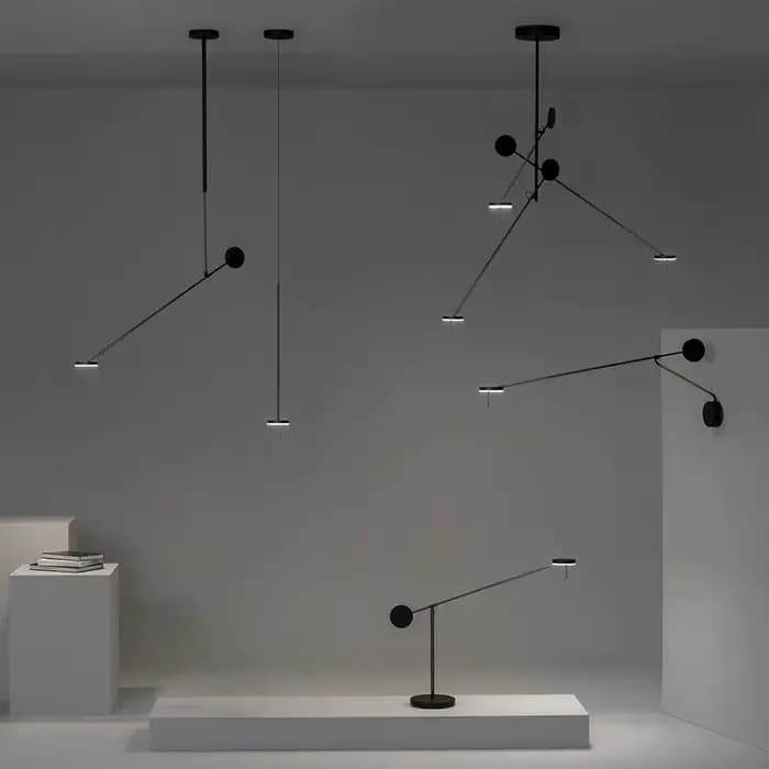 Lustre à bras long rotatif à LED réglable, lampe de face créative, chambre à coucher, salle à manger, salon, designer minimaliste