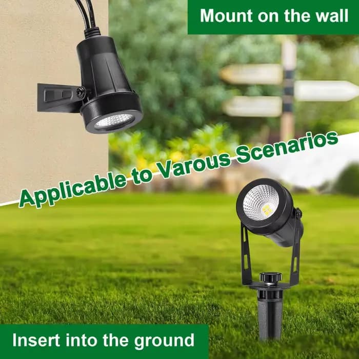 Éclairage paysager extérieur, paquet de 4 à 10 spots LED avec transformateurs, projecteur enfichable étanche IP65 basse tension 12V