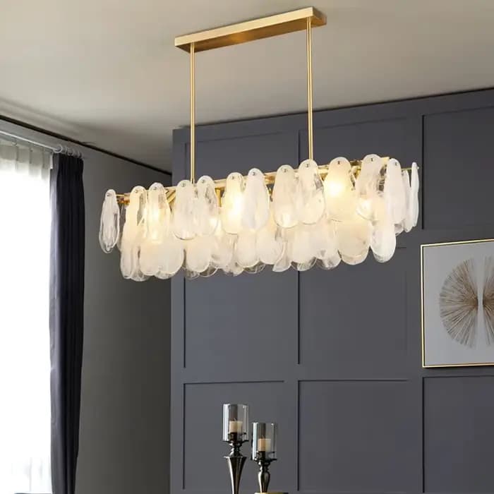Lustre de luxe rétro français, luminaire décoratif d'intérieur, idéal pour un salon, une chambre à coucher, une nuage chaleureux et romantique, goutte d'eau ou en verre