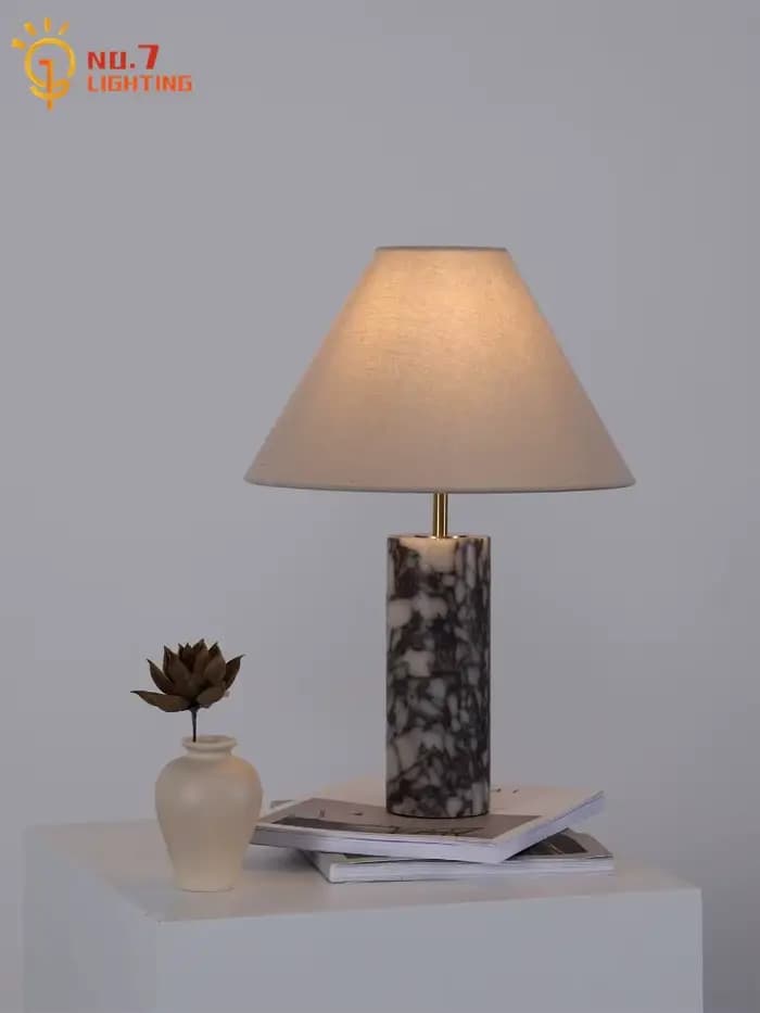 Lampe de table en marbre minimaliste design, LED E14, ambiance luxueuse, lampes de bureau, décoration intérieure, chambre à coucher, chevet, salon, bureau, hôtel