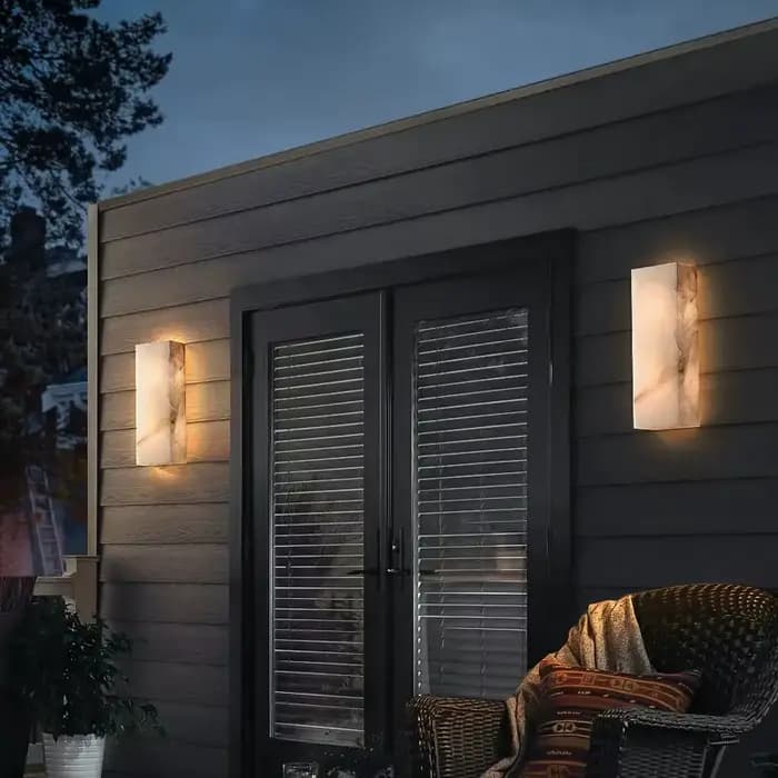 Applique murale LED en marbre d'extérieur, étanche IP65, pour porche, Villa, porte d'entrée, décoration de jardin, applique murale