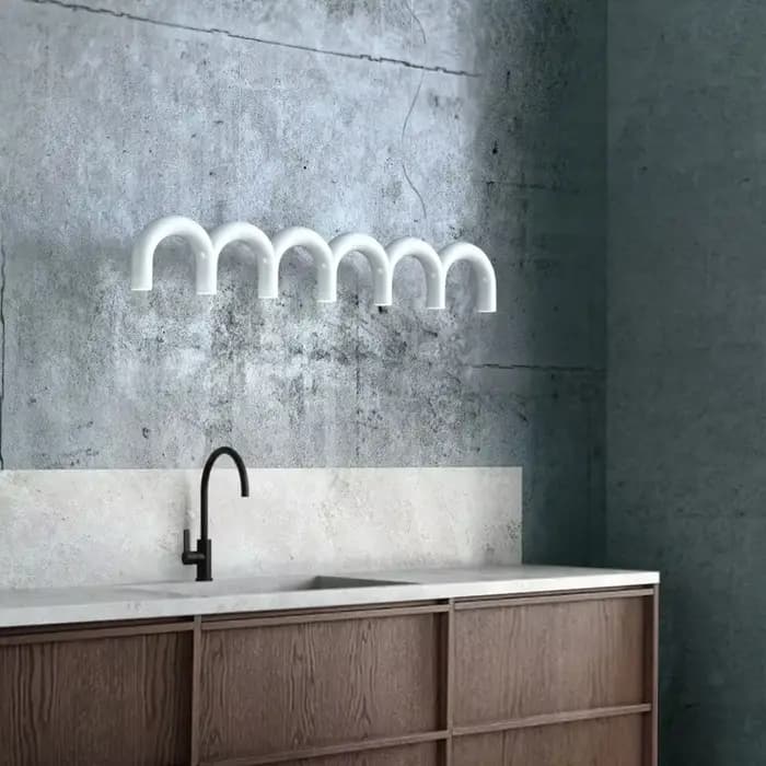 Oblure Arc lustre Post Design moderne suspension pour café salon cuisine lampe en forme de U lampe macaron en métal bleu