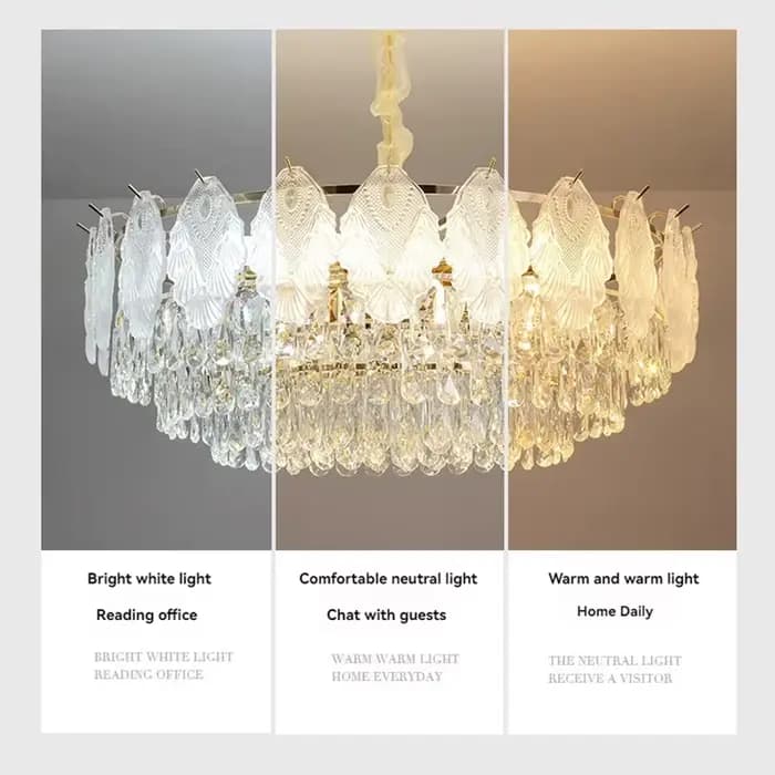 Lustre en cristal de luxe français, lampe suspendue moderne ronde ovale avec couvercle en verre, pour salon, salle à manger, chambre à coucher, hôtel