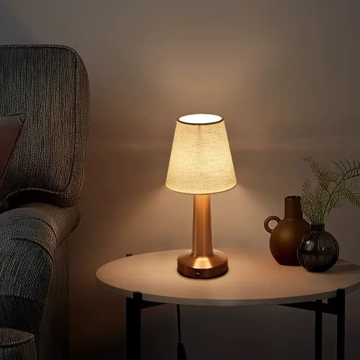 Lampe de Table LED avec abat-jour en tissu, lampe de chevet à capteur tactile, lampes de lecture rechargeables pour chambre à coucher, Restaurant, Bar, éclairage décoratif