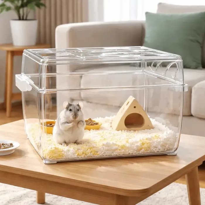 Cage à Hamster transparente, conception de boucle, habitat de Hamster portatif, Ventilation Durable, Cage extérieure pour petits animaux