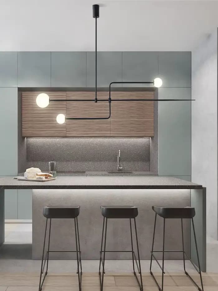 Lustre à lignes géométriques, design artistique nordique simple, lampe suspendue en arc pour salon, salle à manger, cuisine, île, éclairage de chambre à coucher