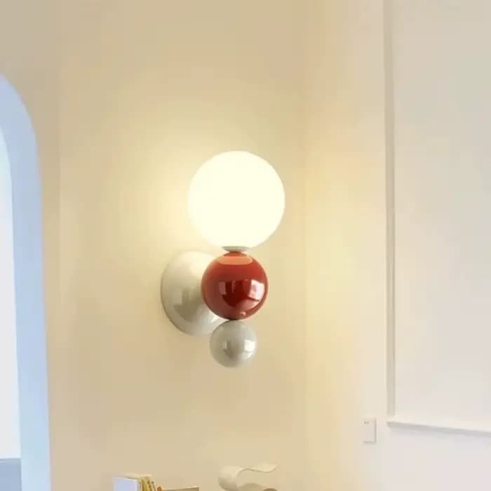 Lampe murale LED de chevet de chambre à coucher, en forme de perle, blanche, couleur contrastée, lampe murale pour escalier et couloir, luminaire décoratif mural