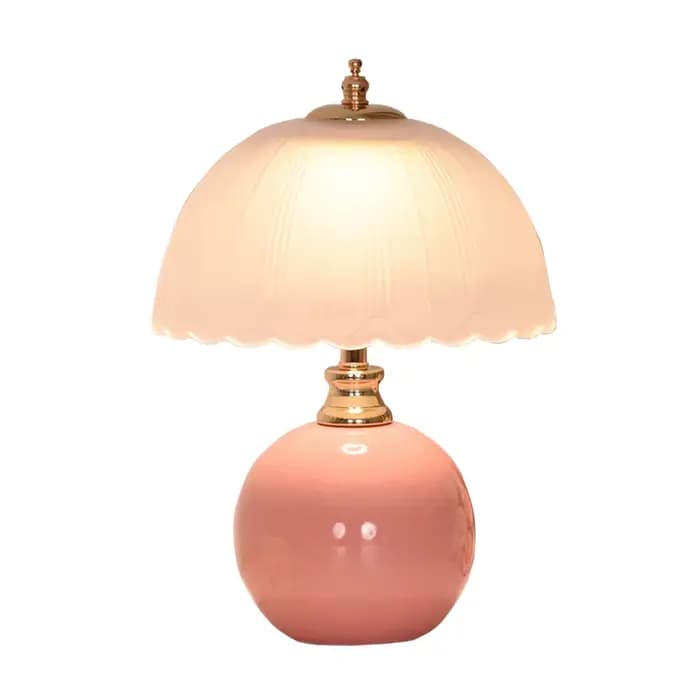 Lampe de bureau moderne en verre et céramique, lampe de chevet pour chambre à coucher, atmosphère de luxe, chambre d'enfant, lampe de Table princesse