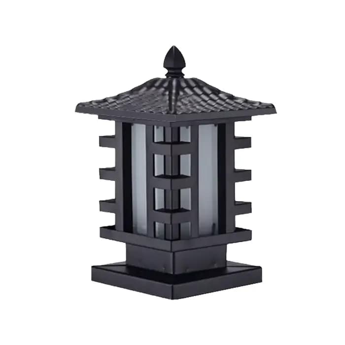 Lampe de poteau extérieure, style européen, pour cour de villa, portail, colonne, étanche, en aluminium noir, lampes de jardin, éclairage de poteau
