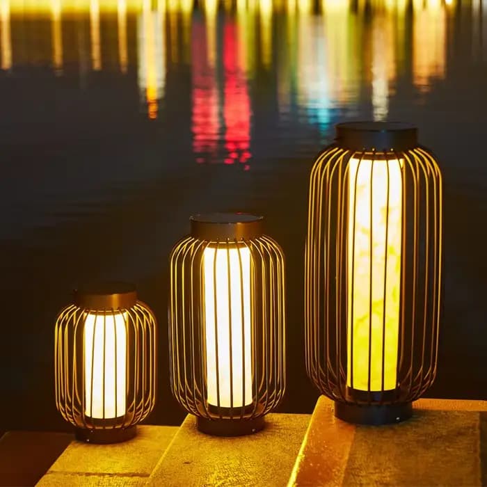 Lampadaire étanche pour cour extérieure Wabi sabi, lumière ambiante solaire pour balcon, cage à oiseaux, villa, cour, jardin, pelouse, table lumineuse