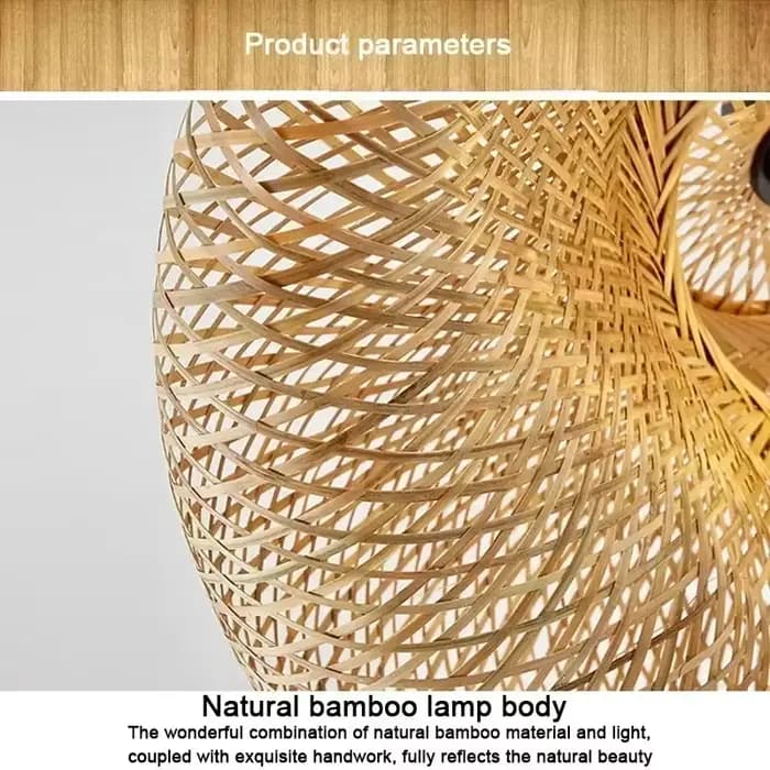 Bambou tissage pendentif LED lumière fait à la main Vintage maison suspendu lustre éclairage salon cuisine rotin tissé suspension
