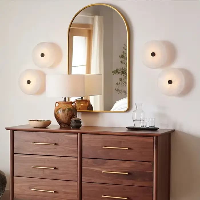 Applique murale LED circulaire design, applique murale moderne en marbre naturel, décoration de pièce, salon, chambre à coucher, couloir, escalier