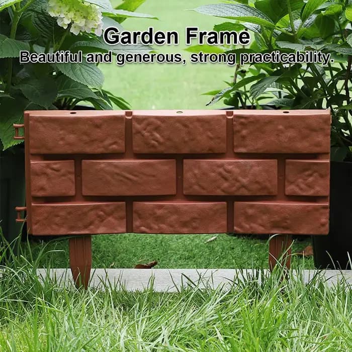 Bordure de bordure de jardin décorative bricolage, fleur enge, bordure de lit, imbriqué, effet brique de charbon, extérieur, 1PC