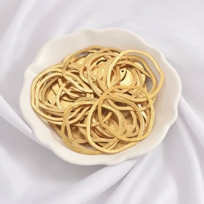10 pièces de pendentifs circulaires géométriques irréguliers brossés double face en laiton, adaptés aux composants de montures de bijoux pour femmes