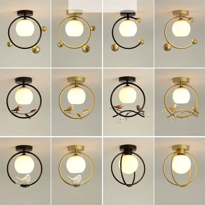Petit lustre nordique pour couloir, lampe Everakroom, lumière d'oiseau de balcon, café créatif, éclairage d'entrée