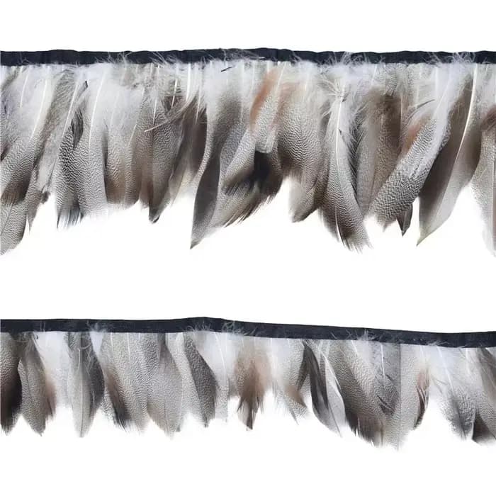 Ruban de 1 mètre en plumes de faisan naturelles, franges, garniture, plumes d'oie et de canard pour vêtements, jupes, couture, décoration de carnaval