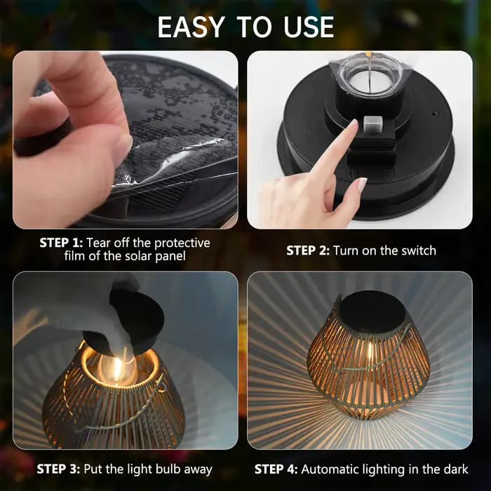 Lanternes solaires lumières solaires extérieur étanche Boho lumière pour extérieur suspendu lanterne en rotin décoration pour jardin cour Patio