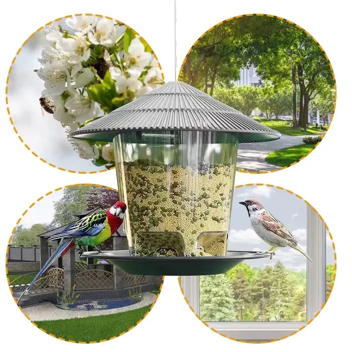 Gazebo de jardin suspendu, mangeoire pour oiseaux sauvages, conteneur extérieur avec corde suspendue, maison d'alimentation pour animaux de compagnie, Type mangeoire pour oiseaux, nouvelle livraison d