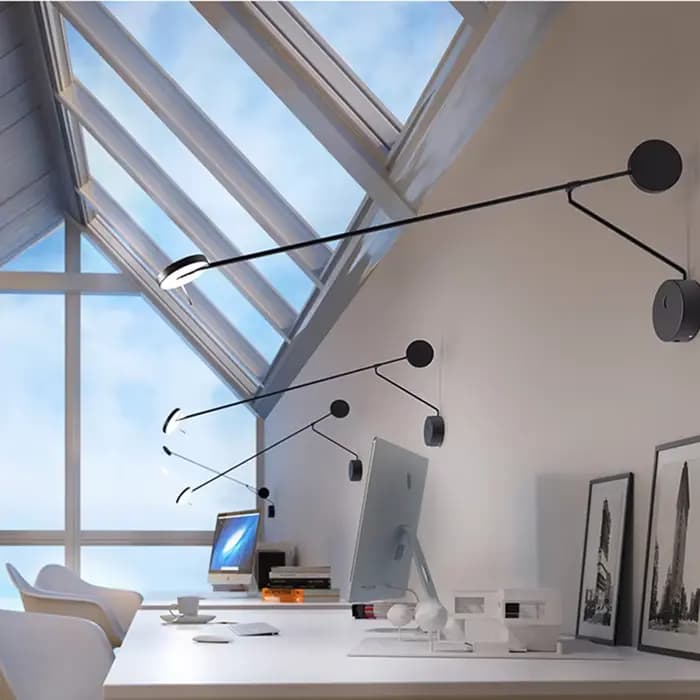 Image moderne applique murale italienne Invisible mur LED lampe de lecture pour lit chambre salon bureau noir bras Long applique murale