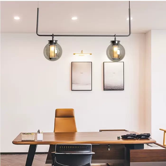 Bai-Plafonnier industriel composé de boules de verre et de métal, design rétro, éclairage d'intérieur, luminaire décoratif de plafond, idéal pour un salon ou un restaurant