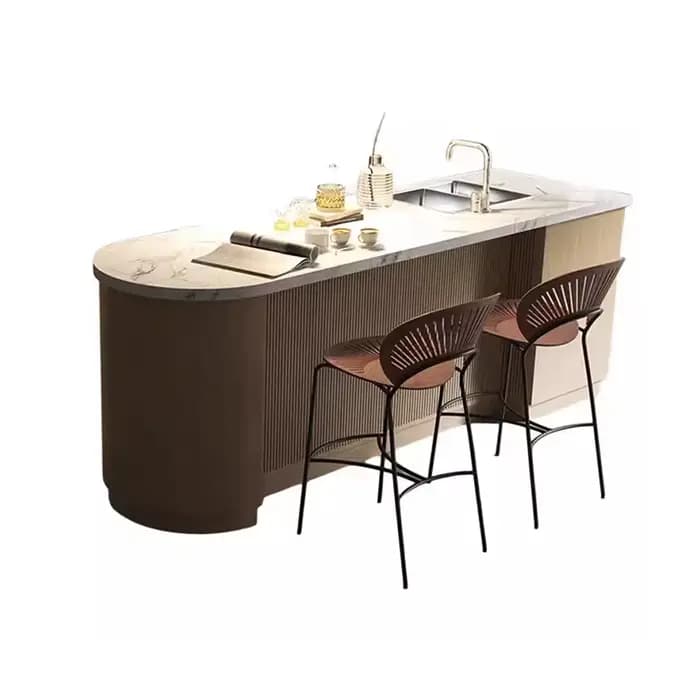 Îles De cuisine au Design minimaliste, esthétique classique, îles De cuisine tendance, meubles italiens Vintage