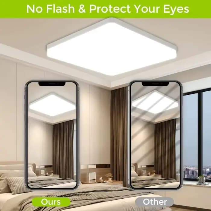 Plafonnier LED encastré, luminaire à panneau plat 18W-48W, lampe de plafond carrée moderne pour chambre à coucher, cuisine