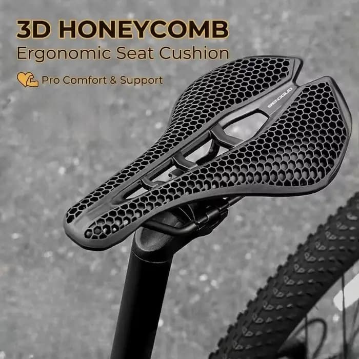 Selle de vélo de route 3D en nid d'abeille, design creux, absorption des chocs, siège confortable pour le cyclisme en montagne, accessoires de cyclisme