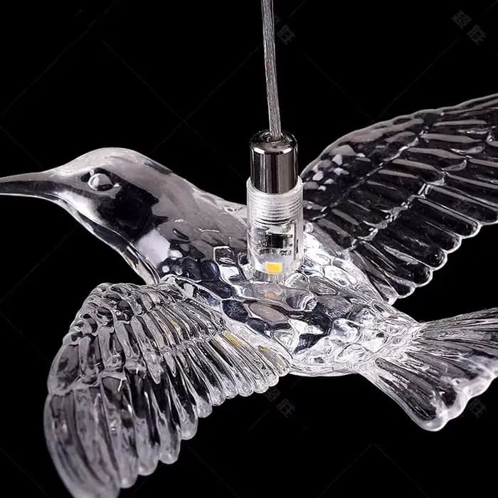 Lustre LED en forme d'oiseau pour escalier, luminaire suspendu de luxe pour salon, lampe en acrylique longue en spirale pour couloir