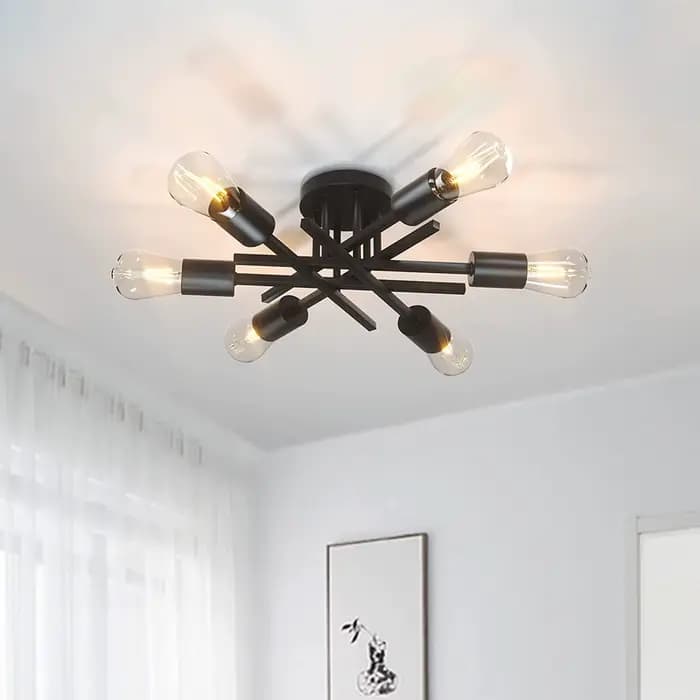 Plafonnier LED moderne Sputnik, luminaire de plafond semi-encastré nordique, éclairage décoratif vintage pour la maison
