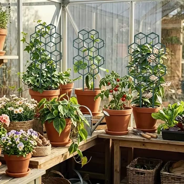 Support de plantes en nid d'abeille, treillis de jardin robuste et respirant, outil de jardinage pour la croissance des plantes