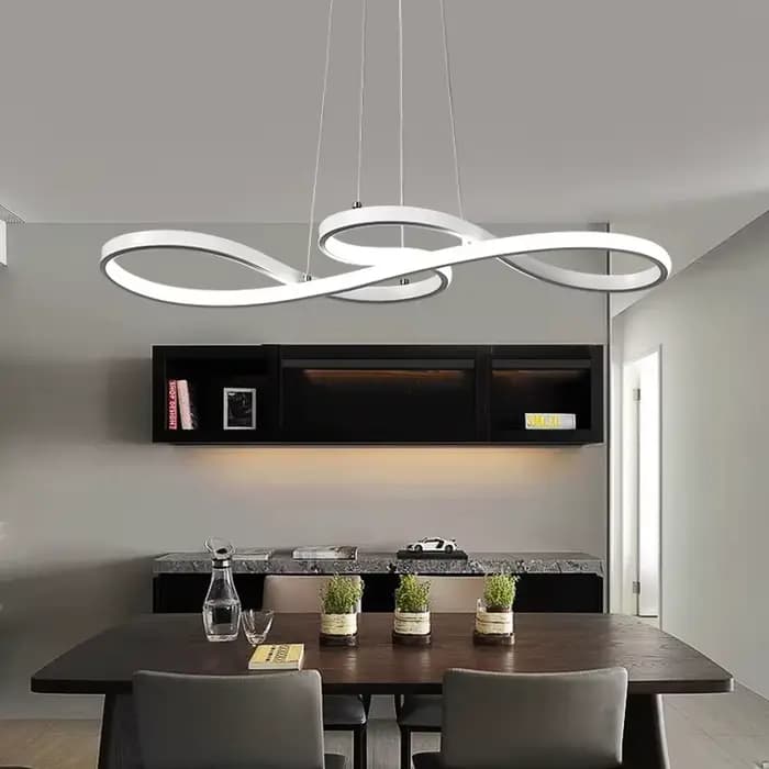 Lampe Led suspendue en forme d'îlot de cuisine moderne, luminaire décoratif d'intérieur, idéal pour un Bar, une Table à manger ou une salle à manger, à gradation à distance