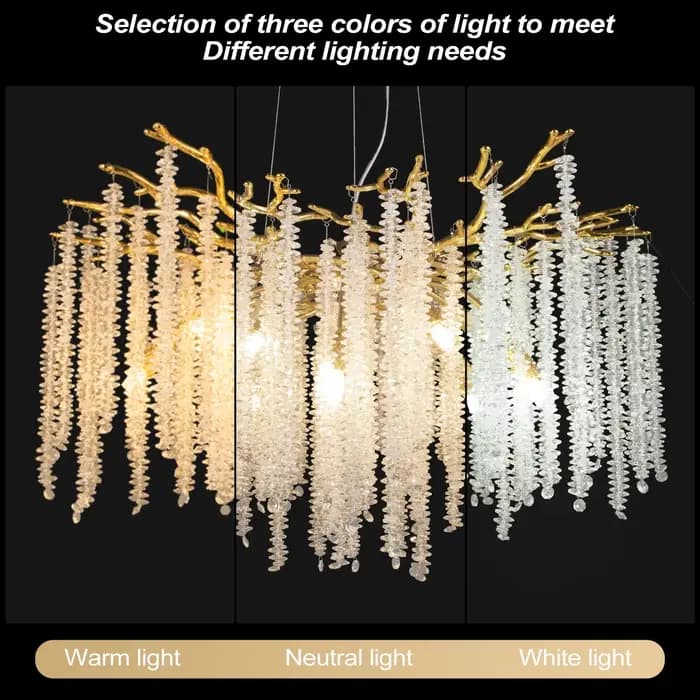 Lustre de plafond en cristal doré pour cuisine salon chambre hôtel luxe moderne avec ampoules incluses