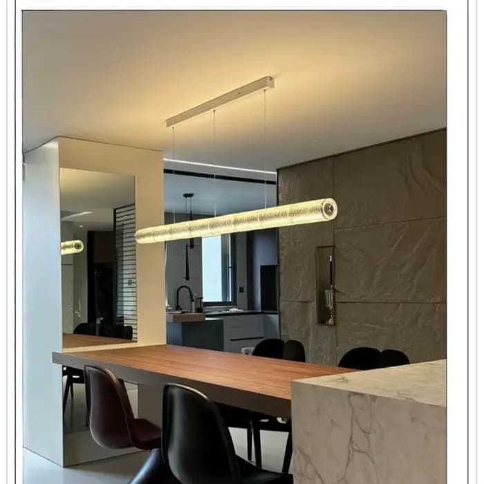 Lampes suspendues longues en verre modernes pour cuisine île Bar Table à manger Design italien minimaliste salle à manger luminaire LED