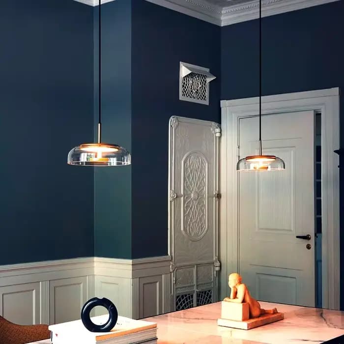 Lampe suspendue LED au design moderne, luminaire décoratif en verre pour restaurant, chambre à coucher, grenier, salon, éclairage de décoration pour la maison, lampes brillantes