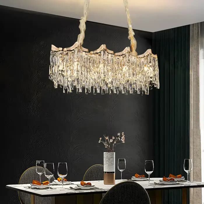 Lustre de salon en cristal de luxe, lumière minimaliste moderne pour Hall, luminaire haut de gamme pour décoration de Villa et de chambre à coucher