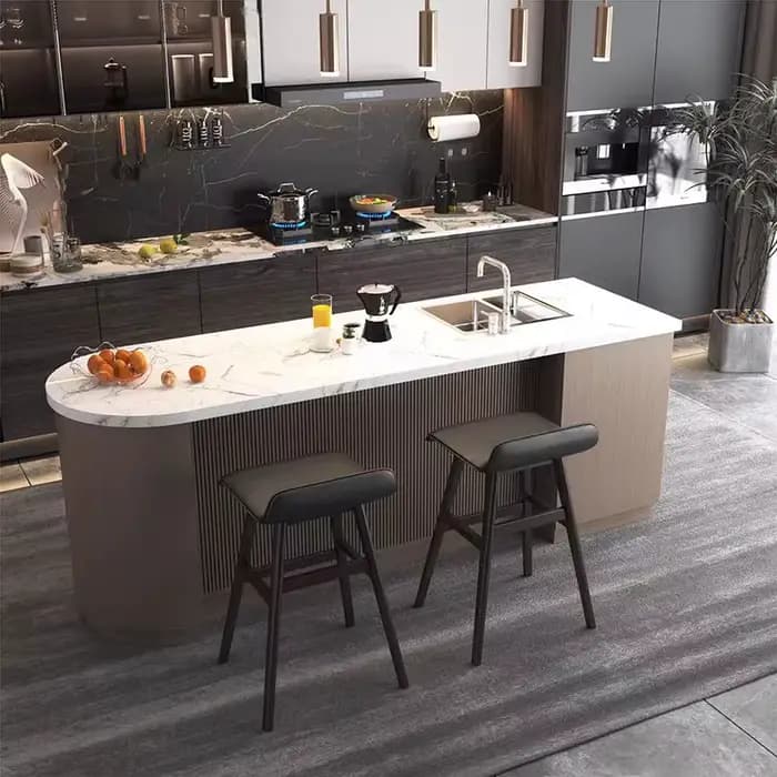 Îles De cuisine au Design minimaliste, esthétique classique, îles De cuisine tendance, meubles italiens Vintage