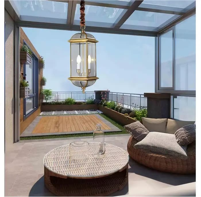 Lampe à suspension en verre de cuivre couloir allée Restaurant Bar boutique cylindre soudure cage à oiseaux lampe suspendue D21cm H61cm bougie E14 lampe