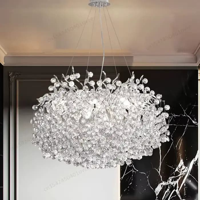Lustre de plafond en cristal moderne éclairage Lustres luxe or salon salle à manger cuisine chambre lustres en cristal ronds