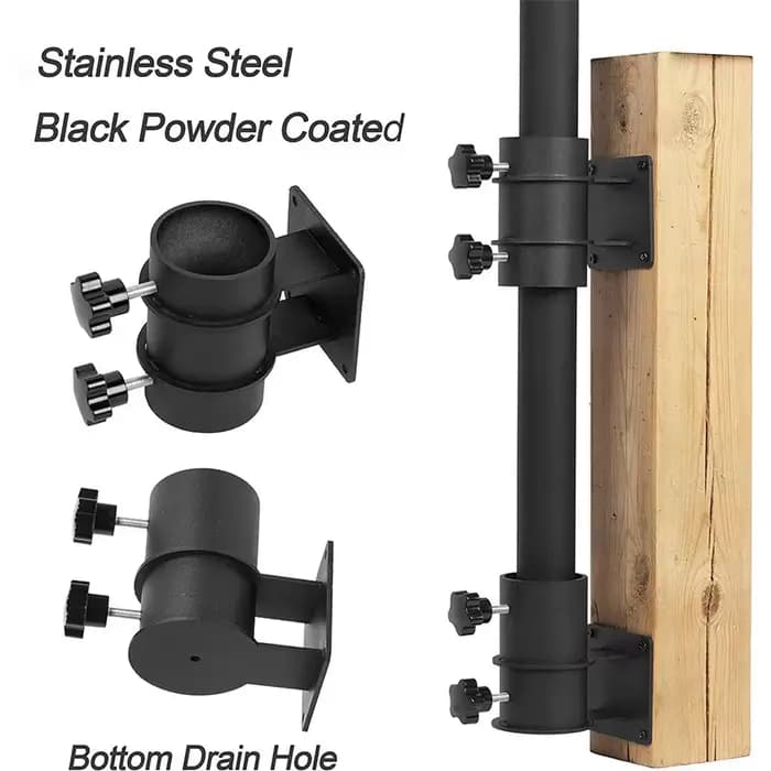 Support de parasol de terrasse réglable, outils de siège de parapluie d'extérieur, garde-corps de pont en métal, porte-parapluie, outils manuels pratiques