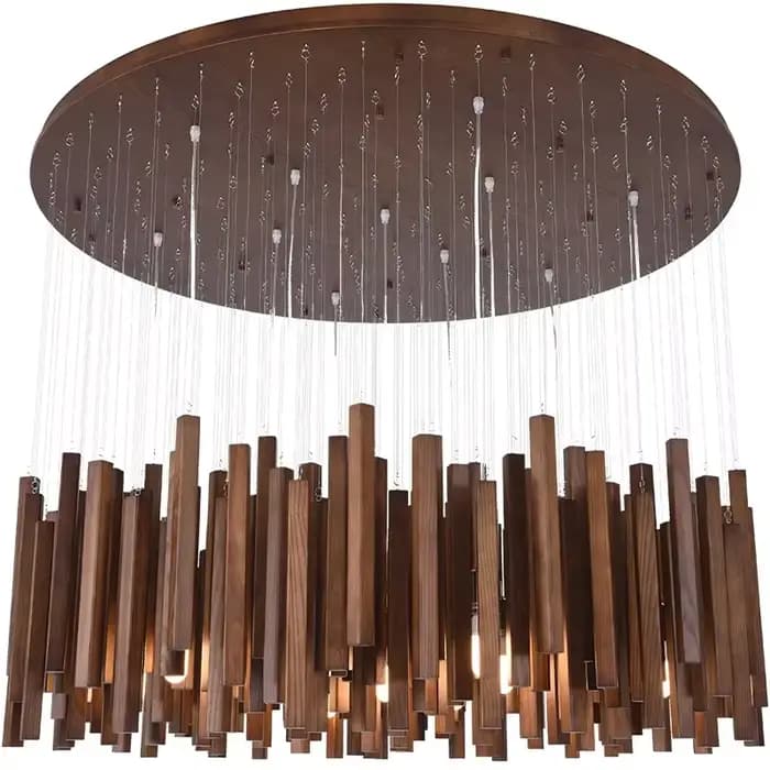 Lustre en bois massif japonais, lampes suspendues pour salle à manger, cuisine, table, chambre à coucher, ferme, restaurant