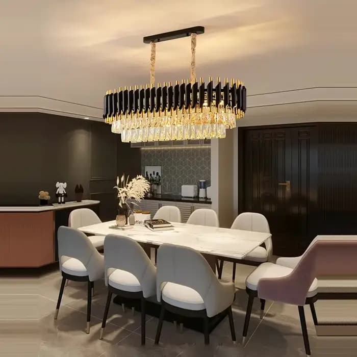 Lustre en cristal de luxe créatif en forme de cône, luminaires modernes pour salon, chambre à coucher, salle à manger, restaurant, lampe suspendue en cristal K9