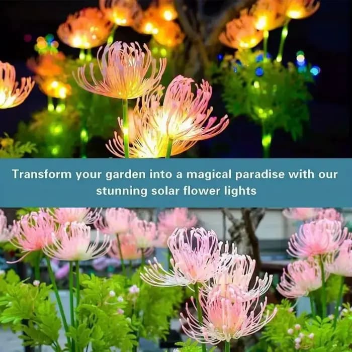 Lampes solaires de jardin lumières de fleurs solaires avec des fleurs et des tiges lumineuses lumière LED extérieure solaire pour la décoration de cour de pont de voie de jardin